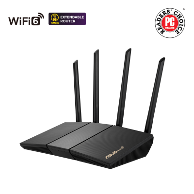 Wireless AX3000 Dual Band WiFi 6 | RT-AX57 | 802.11ax | 2402+574 Mbit / s | 10 / 100 / 1000 Mbit / s | Ethernet LAN (RJ-45) ports 4 | Mesh Support Yes | MU-MiMO Yes | No mobile broadband | Antenna type External
