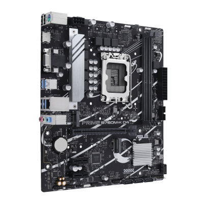 Asus | PRIME B760M-K D4 | Processor family Intel | Processor socket LGA1700 | DDR4 DIMM | Memory slots 2 | Supported hard disk drive interfaces SATA, M.2 | Number of SATA connectors 4 | Chipset Intel B760 | mATX