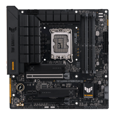 Asus | TUF GAMING B760M-PLUS D4 | Processor family Intel | Processor socket LGA1700 | DDR4 DIMM | Memory slots 4 | Supported hard disk drive interfaces SATA, M.2 | Number of SATA connectors 4 | Chipset Intel B760 | mATX
