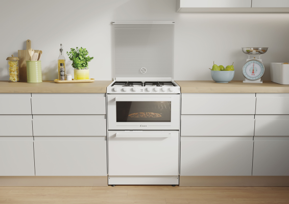 Candy | Oven | TRIO4GWNT / 1 | 40 L | Gas | Manual | Knobs | Height 87.5 cm | Width 60 cm | White