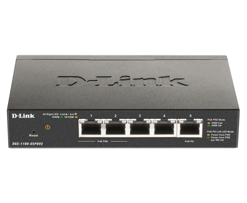 D-Link | 5-Port Gigabit PoE Smart Managed Switch and PoE Extender | DGS-1100-05PDV2 | Web managed | Desktop | Power supply type External