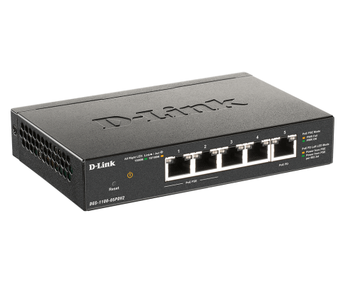 D-Link | 5-Port Gigabit PoE Smart Managed Switch and PoE Extender | DGS-1100-05PDV2 | Web managed | Desktop | Power supply type External