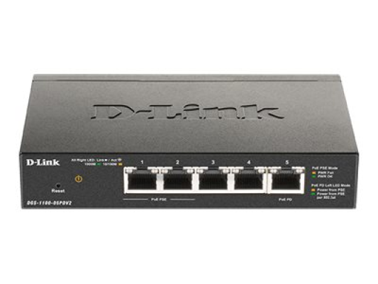D-Link | 5-Port Gigabit PoE Smart Managed Switch and PoE Extender | DGS-1100-05PDV2 | Web managed | Desktop | Power supply type External