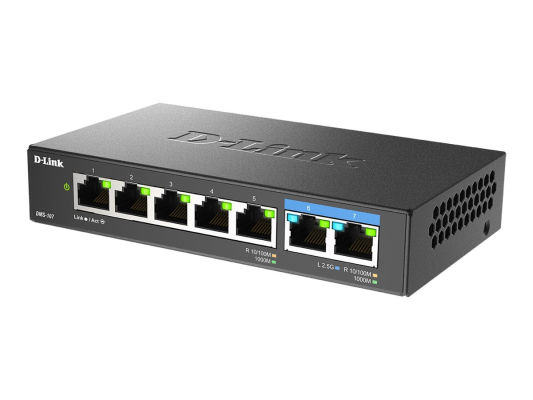 D-Link | 7-Port Multi-Gigabit Unmanaged Switch | DMS-107 / E | Unmanaged | Desktop | Power supply type External