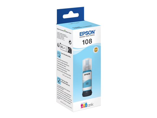 Epson 108 EcoTank | Ink Bottle | Light Cyan