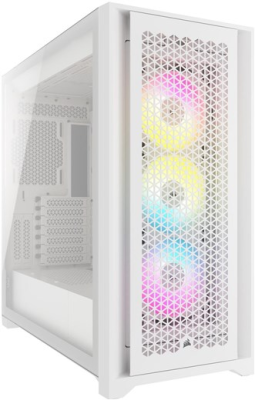 Corsair | Tempered Glass PC Case | iCUE 5000D RGB AIRFLOW | Side window | White | Mid-Tower | Power supply included No