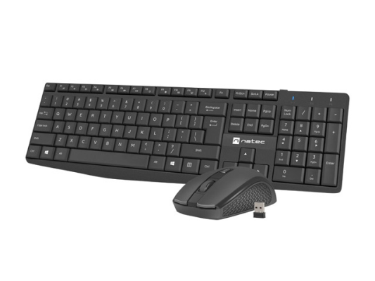 Natec | Keyboard and Mouse | Squid 2in1 Bundle | Keyboard and Mouse Set | Wireless | US | Black | Wireless connection