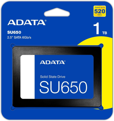 ADATA | Ultimate SU650 | 1000 GB | SSD form factor 2.5" | Solid-state drive interface SATA 6Gb / s | Read speed 520 MB / s | Write speed 450 MB / s