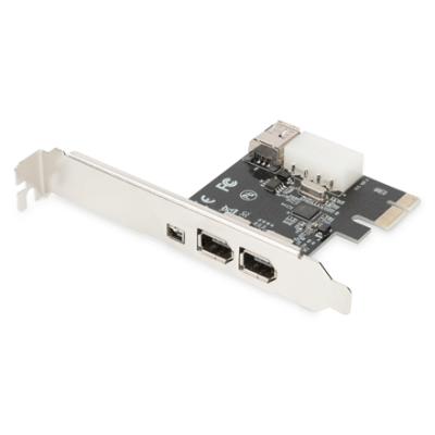 Digitus | IEEE 1394a Interface Card, PCI express, 4 Port 1x ext. 1394mini, 2x ext. / 1x int. 1394a Ports | DS-30201-5