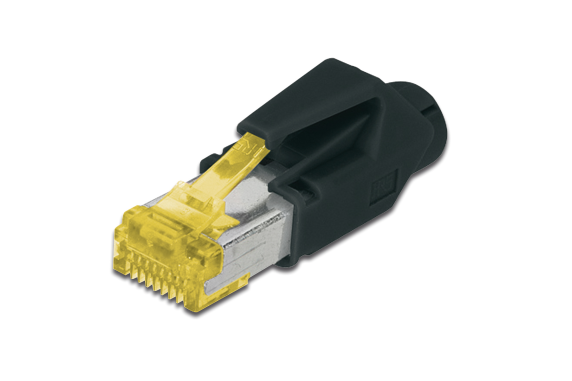 A-MO6A 8 / 8 HRS | AT 6A modular RJ45 Plug, Hirose TM31 8P8C, shielded, for round cable, incl. hood