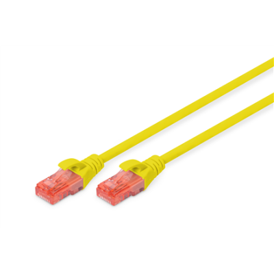CAT 6 U-UTP | Patch cord | PVC AWG 26 / 7 | Yellow | 2 m | Modular RJ45 (8 / 8) plug