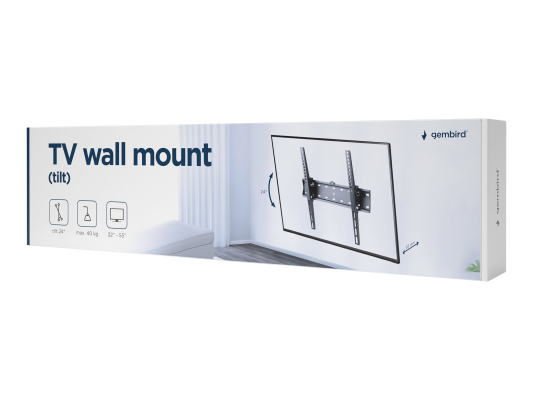 Gembird | Wall mount | WM-55T-02 | 32-55 " | Maximum weight (capacity) 40 kg | Black