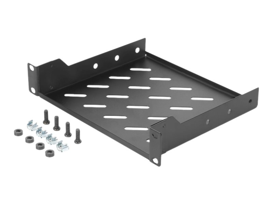 Digitus | 1U fixed shelf | DN-10-TRAY-2-B | Black | Perfect for storage of components which are not 254 mm (10") suitable. Slim design which takes space of 1 height unit. Easy and quick to mount or dismount. Load capacity: 25 kg