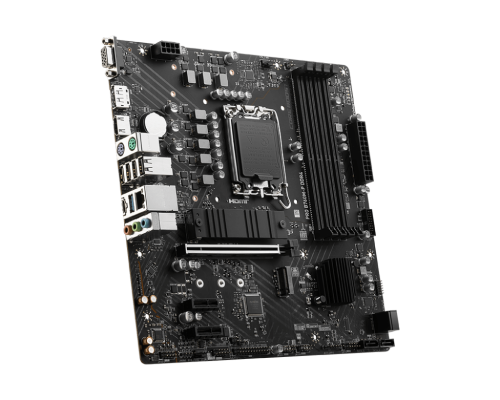 MSI | PRO B760M-P DDR4 | Processor family Intel | Processor socket LGA1700 | DDR4 DIMM | Memory slots 4 | Supported hard disk drive interfaces SATA, M.2 | Number of SATA connectors 4 | Chipset Intel B760 | mATX
