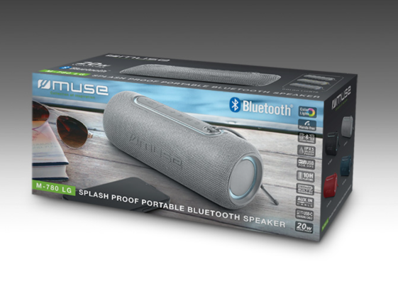 Muse | M-780 LG | Speaker Splash Proof | Waterproof | Bluetooth | Silver | Portable | Wireless connection