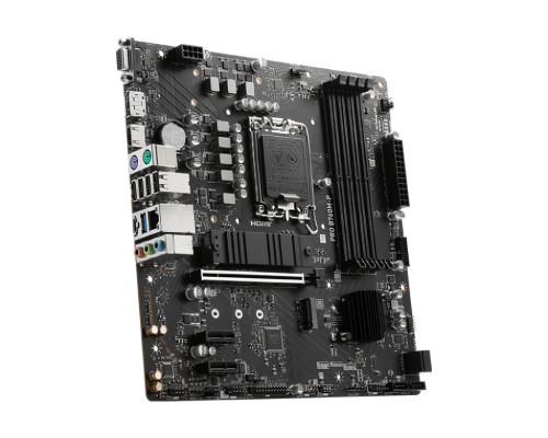 MSI | PRO B760M-P | Processor family Intel | Processor socket LGA1700 | DDR5 DIMM | Memory slots 4 | Supported hard disk drive interfaces SATA, M.2 | Number of SATA connectors 4 | Chipset Intel B760 | mATX