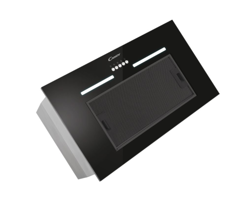 Candy | Hood | CPY5MBG | Canopy | Energy efficiency class C | Width 52 cm | 298 m³ / h | Mechanical control | LED | Black Glass