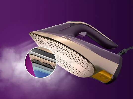 Philips | DST8040 / 30 Azur 8000 Series | Steam Iron | 3000 W | Water tank capacity 350 ml | Continuous steam 80 g / min | Steam boost performance 260 g / min | Dark Purple