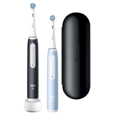 Oral-B | Electric Toothbrush Duo Pack | iO3 Series | Rechargeable | For adults | Number of brush heads included 2 | Number of teeth brushing modes 3 | Matt Black / Ice Blue