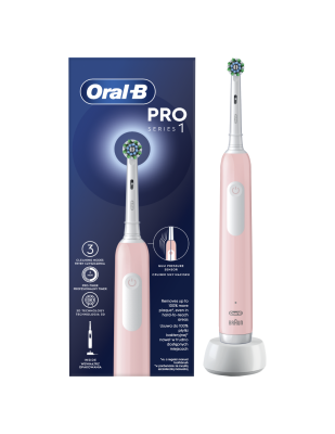 Oral-B | Electric Toothbrush | Pro Series 1 Cross Action | Rechargeable | For adults | Number of brush heads included 1 | Number of teeth brushing modes 3 | Pink