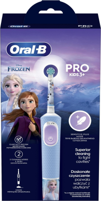 Oral-B | Electric Toothbrush | Vitality PRO Kids Frozen | Rechargeable | For children | Number of brush heads included 1 | Number of teeth brushing modes 2 | Blue