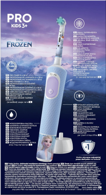 Oral-B | Electric Toothbrush | Vitality PRO Kids Frozen | Rechargeable | For children | Number of brush heads included 1 | Number of teeth brushing modes 2 | Blue