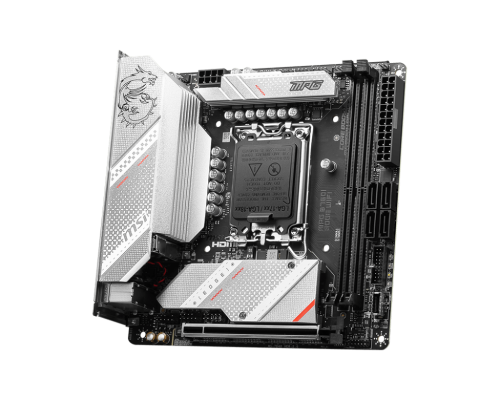 MSI | MPG B760I EDGE WIFI | Processor family Intel | Processor socket LGA1700 | DDR5 DIMM | Memory slots 2 | Supported hard disk drive interfaces SATA, M.2 | Number of SATA connectors 4 | Chipset Intel B760 | Mini-ITX