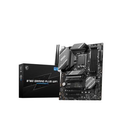 MSI | B760 GAMING PLUS WIFI | Processor family Intel | Processor socket LGA1700 | DDR5 | Memory slots 4 | Supported hard disk drive interfaces SATA, M.2 | Number of SATA connectors 4 | Chipset Intel B760 | ATX