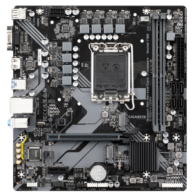Gigabyte | B760M H DDR4 1.0 M / B | Processor family Intel | Processor socket LGA1700 | DDR4 DIMM | Memory slots 2 | Supported hard disk drive interfaces SATA, M.2 | Number of SATA connectors 4 | Chipset Intel B760 Express | Micro ATX
