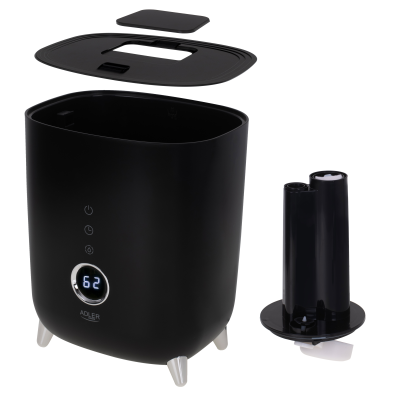 Adler | AD 7972 | Humidifier | 23 W | Water tank capacity 4 L | Suitable for rooms up to 35 m² | Ultrasonic | Humidification capacity 150-300 ml / hr | Black