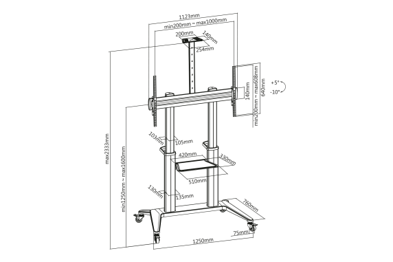 Digitus | Other | 70-120 " | Maximum weight (capacity) 140 kg | Black