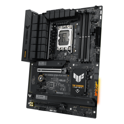 Asus | TUF GAMING B760-PLUS WIFI | Processor family Intel | Processor socket LGA1700 | DDR4 | Supported hard disk drive interfaces SATA, M.2 | Number of SATA connectors 4