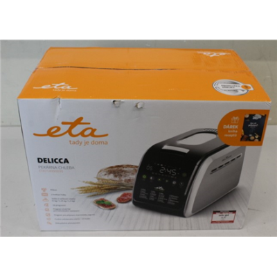 SALE OUT. ETA | Bread maker | Delicca II ETA714990030 | Power 850 W | Number of programs 12 | Display Yes | Black / Stainless steel | DAMAGED PACKAGING
