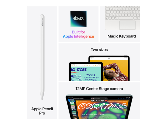 Apple iPad Air | 13 " | Space Grey | Liquid Retina | 2732 x 2048 pixels | 512 GB | Wi-Fi | Front camera | 12 MP | Rear camera | 12 MP | Bluetooth | 5.3 | iPadOS