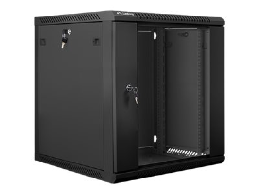 Lanberg | Rack cabinet 19" wall-mount 12U / 600x600 (flat pack) with glass door | WF01-6612-10B | Black