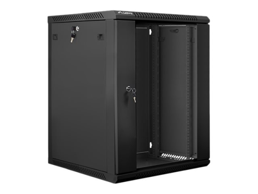 Lanberg | Rack cabinet 19" wall-mount 15U / 600x600 (flat pack) with glass door | WF01-6615-10B | Black