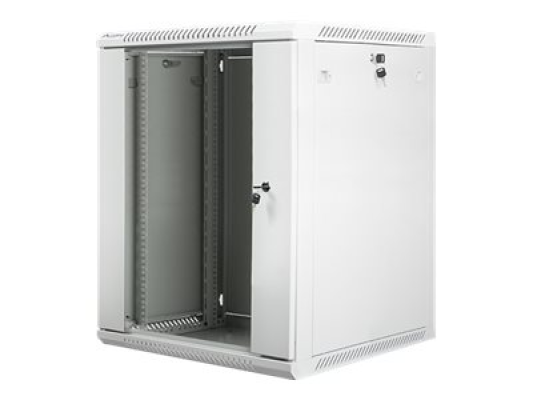 Lanberg | Rack cabinet 19" wall-mount 15U / 600x600 (flat pack) with glass door | WF01-6615-10S | Grey
