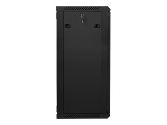 Lanberg | Rack cabinet 19" wall-mount 22U / 600x450 (flat pack) with glass door | WF01-6422-10B | Black