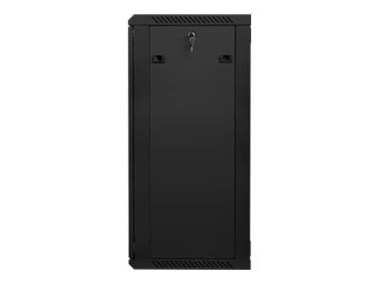 Lanberg | Rack cabinet 19" wall-mount 22U / 600x450 (flat pack) with glass door | WF01-6422-10B | Black