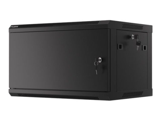 Lanberg | Rack cabinet 19" wall-mount 6U / 600x450 for self-assembly with metal door (flat pack) | WF01-6406-00B | Black