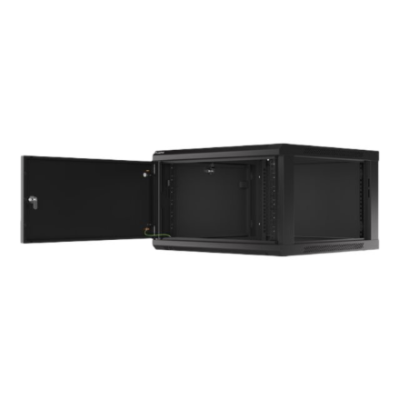 Lanberg | Rack cabinet 19" wall-mount 6U / 600x600 for self-assembly with metal door (flat pack) | WF01-6606-00B | Black