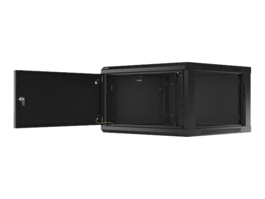 Lanberg | Rack cabinet 19" wall-mount 6U / 600x600 for self-assembly with metal door (flat pack) | WF01-6606-00B | Black