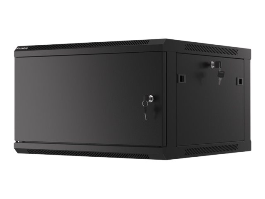 Lanberg | Rack cabinet 19" wall-mount 6U / 600x600 for self-assembly with metal door (flat pack) | WF01-6606-00B | Black
