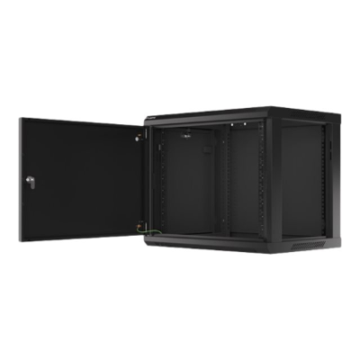 Lanberg | Rack cabinet 19" wall-mount 9U / 600x450 for self-assembly with metal door (flat pack) | WF01-6409-00B | Black