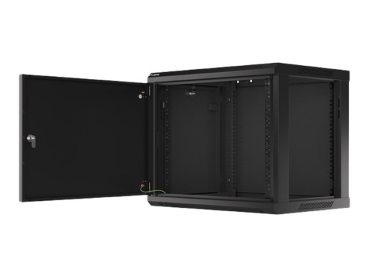 Lanberg | Rack cabinet 19" wall-mount 9U / 600x450 for self-assembly with metal door (flat pack) | WF01-6409-00B | Black