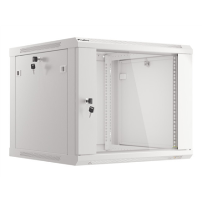 Lanberg | Rack cabinet 19" wall-mount 9U / 600x600 (flat pack) with glass door | WF01-6609-10S | Grey