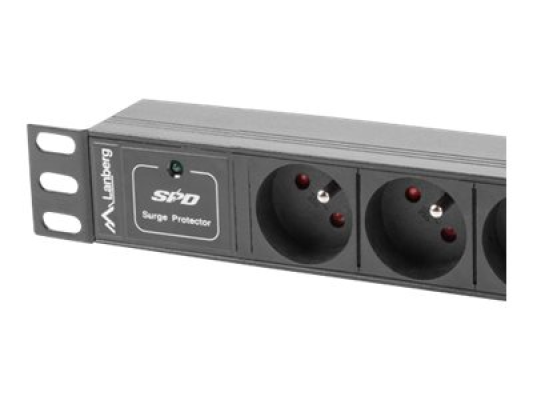 Lanberg Power Distribution Unit (PDU) 10" 1U 16A 2m 3x French Outlets | PDU-03E-0200-BK