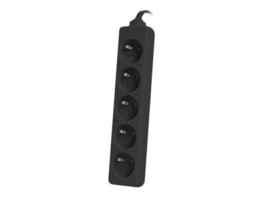Power strip outlets for UPS system, 1m | PS0-05E-0100-IEC-BK | Sockets quantity 5