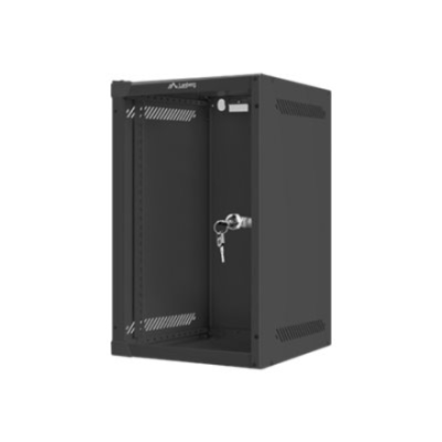 Lanberg | Rack cabinet 10" wall-mount 9U / 280x310 (flat pack) with glass door | WF10-2309-10B | Black