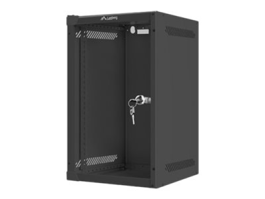 Lanberg | Rack cabinet 10" wall-mount 9U / 280x310 (flat pack) with glass door | WF10-2309-10B | Black